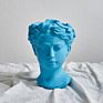 Human Head Face Pot Plant Garden Planter Cement Flower Pot