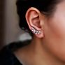 925 Sterling Silver Feather Leaf Ear Cuff Crystal Diamond Earrings