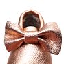 Infant Genuine Leather Shoes for Girls Rose Gold Toddler Bow Fringe Soft Soled First Walkers Kids Girl Moccasins Non-Slip Shoes