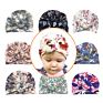 Ins Baby Donut Hat for Kids with Floral Print Knotted Turban Hat Baby Pullover Hat Instagram