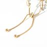 Ins Natural Stone Crystal Multilayer Bracelet Real Gold Plated Adjustable Triple Layer Crystal Beads Chain Bracelet
