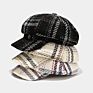 Ins Retro Classic Female Gatsby Flat Hats Autumn Plaid Newsboy Ivy Cap for Women