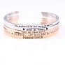 Inspirational Stainless Steel C Shape Message Bar Bracelet Hand Stamped Engraved Stainless Steel Message Cuff Bracelet Jewelry