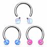 Internal Thread Opal Ball Circular Barbell Nose Rings Body Piercing Jewelry