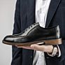 Italian Oxford Men's Business Dress Shoes Wedding Shoes Large Size Leather Lift Shoes