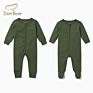 Jambear Organic Baby Rib Rompers Zip Ribbed Baby Onesie Footed Pajamas Organic Cotton Baby Rompers Newborn Zip through Romper