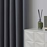 Jbl Double Linen Textured Drapes Burlap 100% Blackout Grey Curtains for Living Room Bedroom