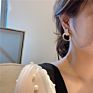 Jewelry 925 Silver Needle Korean East Gate Geometric round Earrings Temperament Cat's Eye Stone Earrings Ins Net Red Simple For