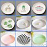Jewelry Display Ceramic Trinket Jewelry Tray for Wedding Decoration Mold Pattern Print round Shape White Blank