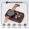 Jewelry Holder Key Dish Back Rectangle Mini Wood Ring Tray for Men