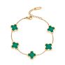 Jewelry Luxury Gift Stainless Steel 18K Gold Women Lucky Flower Bracelet