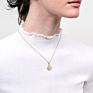 Jewelry Moon and Star Necklace Silver 925 Sparkle Cz Gold Necklace for Women