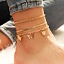Jewelry Multilayer Butterfly Anklet Snake Chain Ankle Bracelet Gold Plated Anklets Women