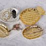 Jewelry Organizerdisplay Tray for Wedding Decorative Gold Leaf Plate Ring Earrings Necklace Organizer Ceramic Display Dish Stand