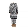 J&H Arrivals Cheetah Clothes Africa Women 2 Piece Wide Leg Pants Set plus Size Robe and Palazzo Pants