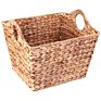 Jialan Rectangular Weave Wicker Rattan Basket Woven Water Hyacinth Storage Baskets with Cutout Handles