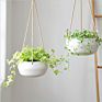 Joy Living 8 Inch Garden Decor Outdoor Indoor Plant Flower Hanging Ceramic Baskets Pots