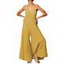 Js0088 Arrivals Spring Loose Breathable Halter Wide Leg One Piece Jumpsuit for Women