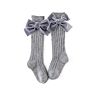 K1118204 1-8Y Kids Baby Knee High Girls for Children Princess Style Knit Toddler Cotton Long Socks with Velvet Bows