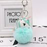 Kazufur Unicorn Fur Ball Bag Charm Pony Faux Fur Ball Keychain 8Cm