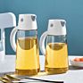 Kitchen Automatic Open Close Olive Oil and Vinegar Glass Dispenser Cooking Oil Bottle Pp Plastic Handle