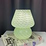 Korea Ins Style Striped Mushroom Table Lamp 7.48 Inches Murano Style Striped Glass Lamp Study Bedside Living Room Bedroom Decor