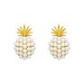 Korea Style Lady Party Wedding Gift Pineapple Pearl Sliver 925 Stud Earrings for Women