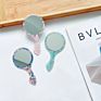 Korea Vintage 12.1*6.3 Cm Private Logo Tortoise Acrylic Acetate Hand Held Pocket Cosmetic Makeup Mirrors