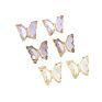 Korean Jewelry Color Transparent Glass Butterfly Earrings Needle Crystal Butterfly Stud Earrings