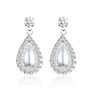 Korean Set Jewelry 925 Diamond-Studded All-Match Alloy Claw Chain Necklace Earrings Pearl Necklace Two-Piece Set