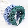 Korean Silk Acetate Satin Pleated Headband Cute Lady Soft Cloth All-Match Hair Accessories Women Ruched Headbands