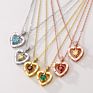 Krkc Women Jewelry 925 Sterling Silver 18K White Rose Gold Plated Garnet Gemstone Heart Shape Pendant Heart Necklaces