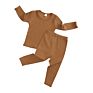 Ktfs Korean Baby Kids Boys Clothing Sets Long Sleeve Autumn Child Pajamas Cloths Ribbed Knitted Cotton Toddler Clothing Sets