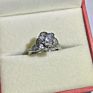 Kyra0684 Cz Ring 2 Color Flower Shape Shine 3A Zircon Rings for Women