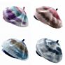 L 768 Vintage Women Knit Tie Dye Knitted Berets Warm Hat Lady Cotton Pumpkin Warm Hats Brimless Caps