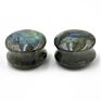Labradorite Natural Stone Double Flared Ear Gauge Saddle Plug Earring Gauge Piercing Body Jewelry Product