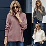 Ladies Autumn Turtleneck Solid Color Warm Loose Knitted Pullover Women's Sweaters