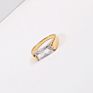 Ladies Baguette Zircon Ring Jewelry 18K Gold Plated Stainless Steel Finger Rings for Women Non Tarnish