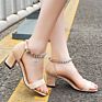 Ladies High Heels Transparent Glass Women Sandal Slipper Feminine High Heels Shoe