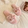 Ladies House Plush Slippers Anti-Slip Warm Flat Soft-Soled Slippers for Women