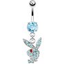 Ladies' Most Popular Styles Year Bunny Dangle Navel Ring Stainless Steel Rabbit Belly Piercing Jewelry