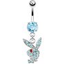 Ladies' Most Popular Styles Year Bunny Dangle Navel Ring Stainless Steel Rabbit Belly Piercing Jewelry
