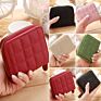 Ladies Solid Folding Zip Plaid Coin Purse Clutch Small Plain Pu Leather Card Holder Wallet Leather