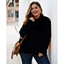 Ladies Super Size Long Sleeve Turndown Collar Loose Casual Plain Colors Office Blouses Clothes for Women