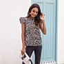 Ladies Vintage Chic Leopard Print Top and Blouses Shirts Women Short Sleeve Chiffon Blouse Women Tops Female Blusas