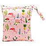 Large Size Washable Cloth Wet Bags Waterproof Cloth Bag for Sanitary Pads Mini Reusable Diaper Bag with 2 Pockets
