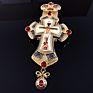 Latest Greek Gold and Black Gun Plated Alloy Orthodox Russian Pectoral Cross with Jesus Icon Necklace