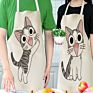 Latest Promotion Price Design Reusable Cute Cartoon Cat Print Kitchen Non-Waterproof Apron