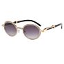 Latest round Gradient Sunglasses Rhinestone Encrusted Rock Style Uv400 Driving Glasses