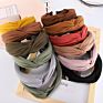 Latest Wide Twist Knotted Wide Fabric Headband Solid Color Wrap Hairband Design